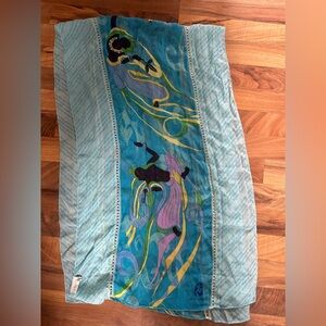 2008 Beijing Olympics Elegant Blue and Green Silk Scarf